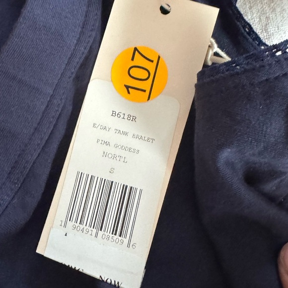 Eberjey Pima Goddess Everyday Tank Bralette Small Navy Blue - Picture 6 of 6